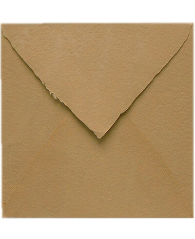Handmade Camel Brown Square Envelope for Invitations | Marmarina