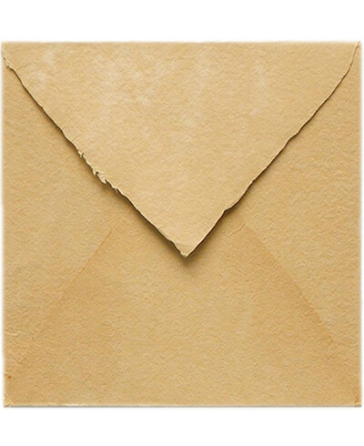 Handmade Beige Square Sand Envelope for Invitations | Marmarina