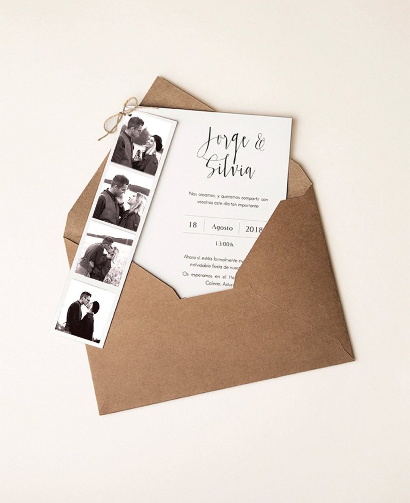 Invitaciones para bodas fotomatón