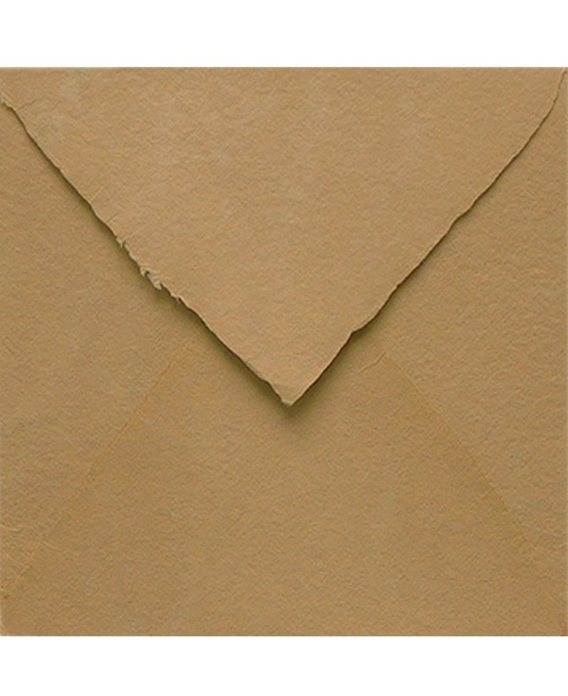 Handmade Camel Brown Square Envelope for Invitations | Marmarina