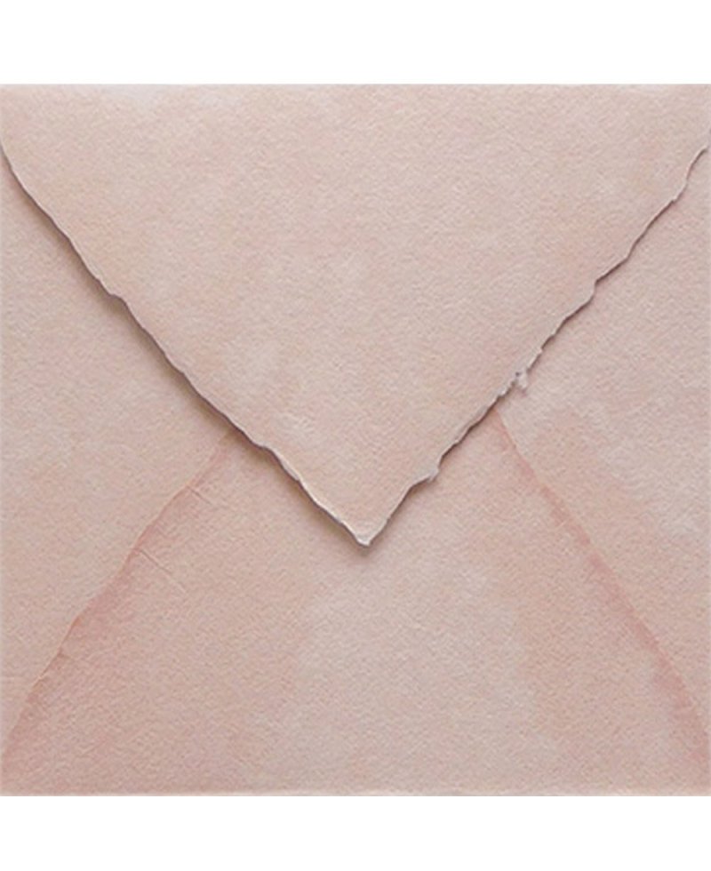 Square Powdered Pink Artisan Envelope for Invitations | Marmarina