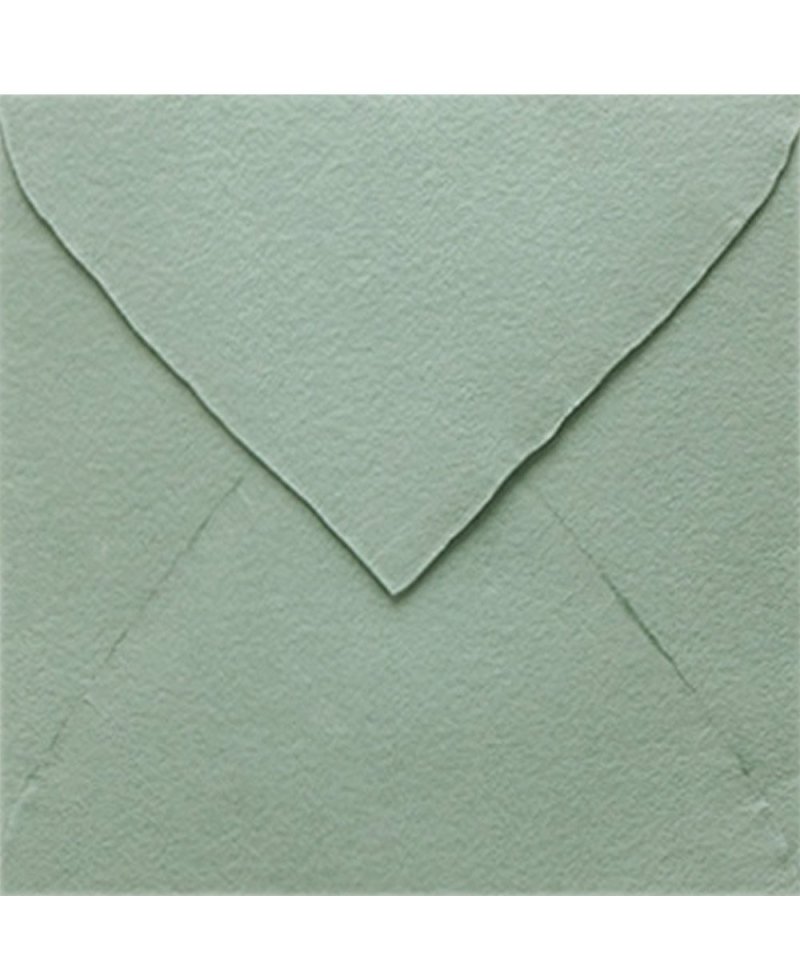 Handmade Square Olive Green Envelope for Invitations | Marmarina