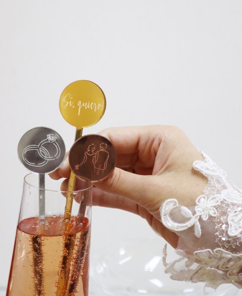 Agitadores para bebidas de boda elegantes Agitadores para bebidas de boda elegantes