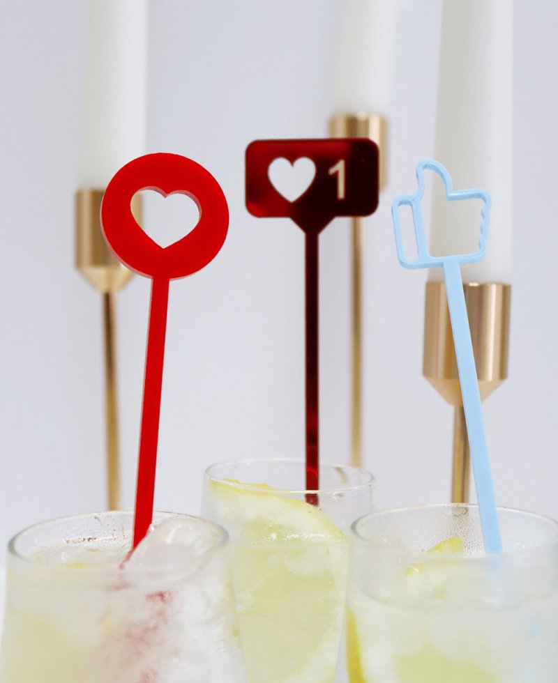 Redes sociales agitadores para bebidas boda Redes sociales agitadores para bebidas boda