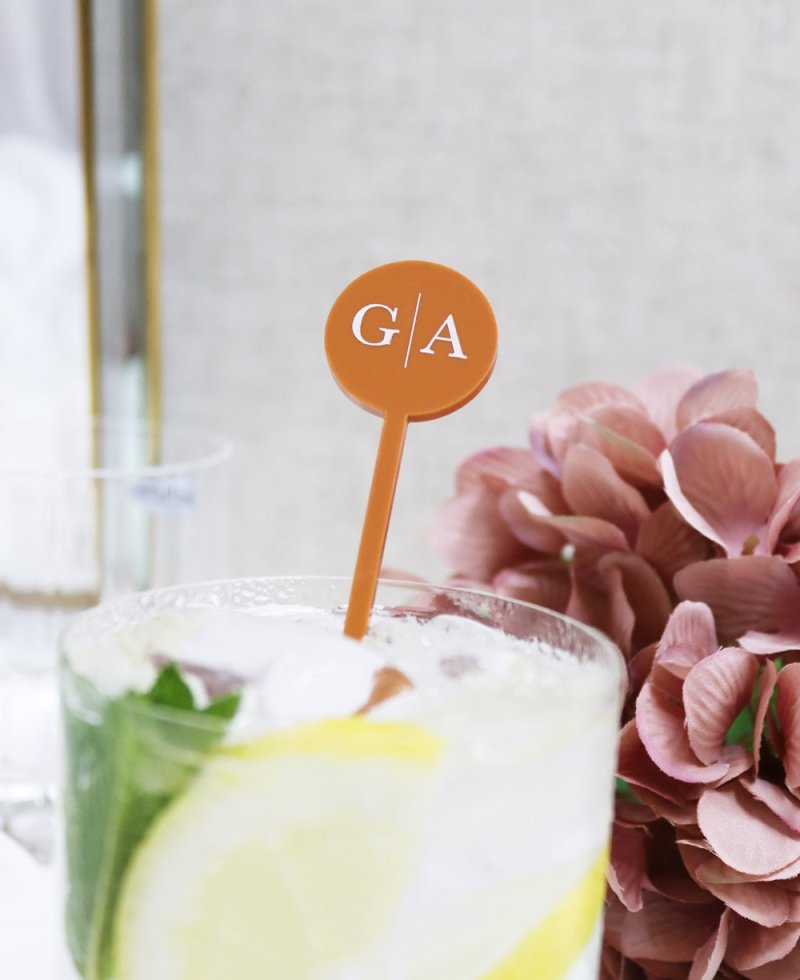 Agitador de boda personalizado iniciales