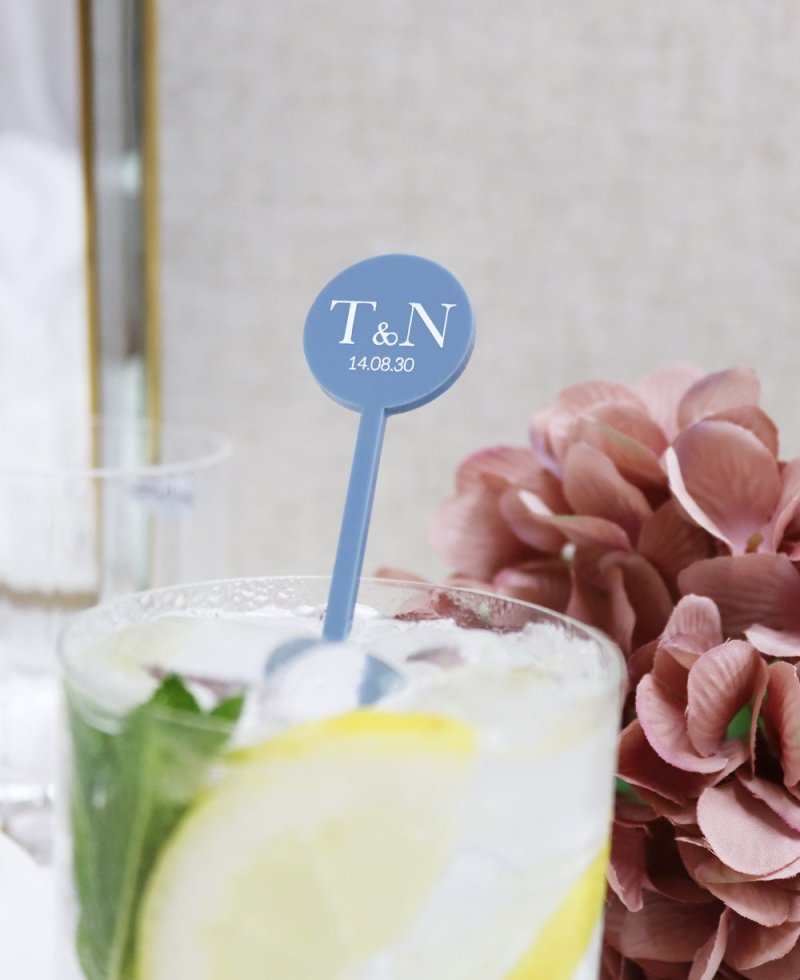 Agitador de boda personalizado iniciales y fecha