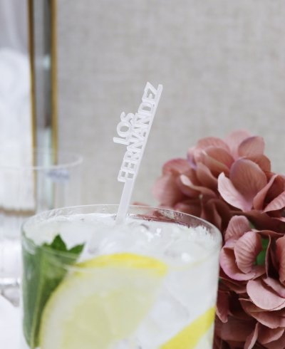 Agitador de boda personalizado apellidos