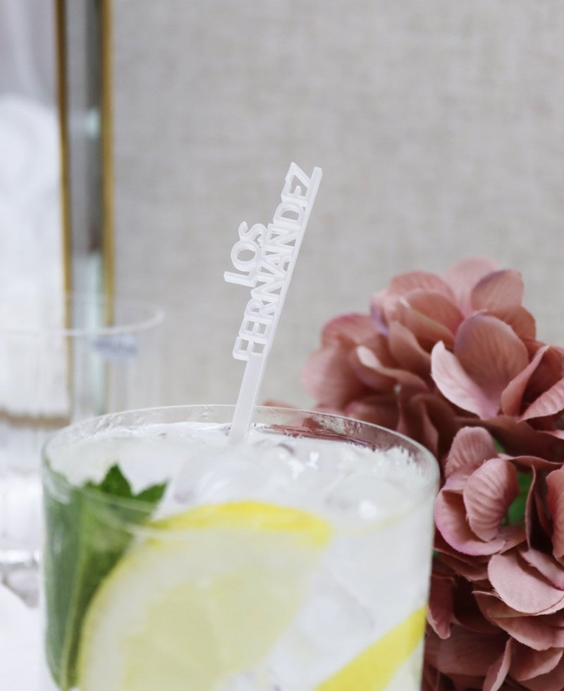 Agitador de boda personalizado apellidos