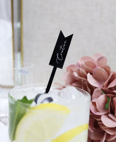 Agitador de boda personalizado flecha nombres