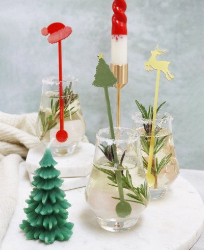 Agitadores para bebidas pack santa Claus