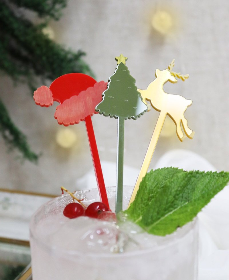 Agitadores para cocteles navideños pack santa Claus Agitadores para cocteles navideños pack santa Claus