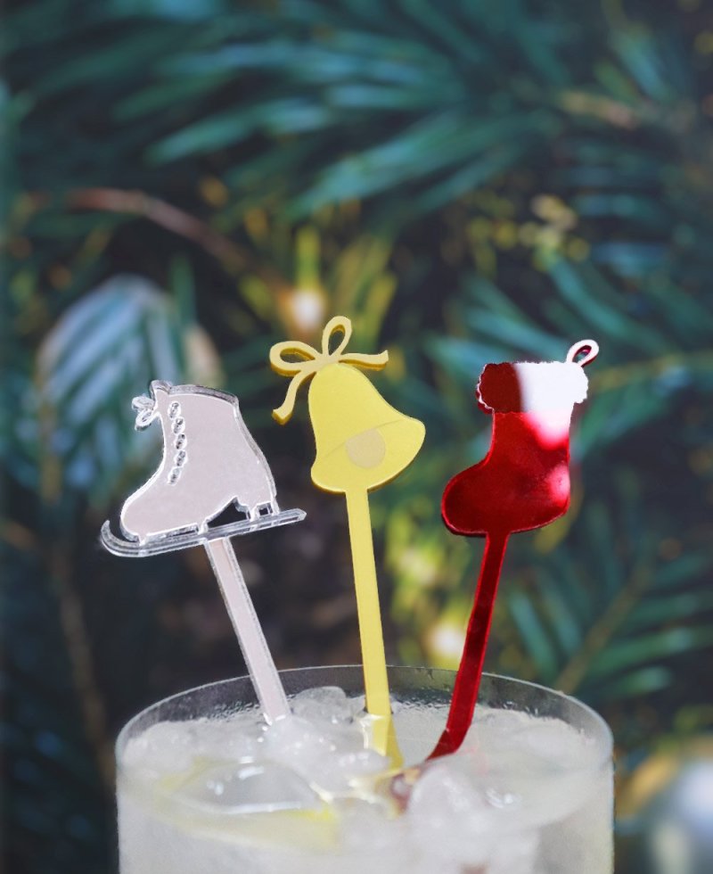 Agitadores para cócteles navideños bonitos Agitadores para cócteles navideños bonitos