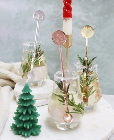 Agitadores de bebidas navideñas