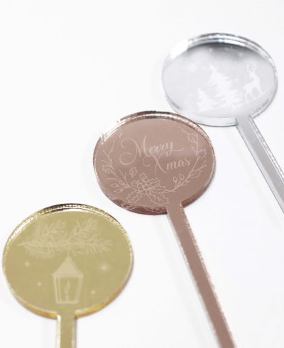 Vista superior agitadores navidad paisajes invernales