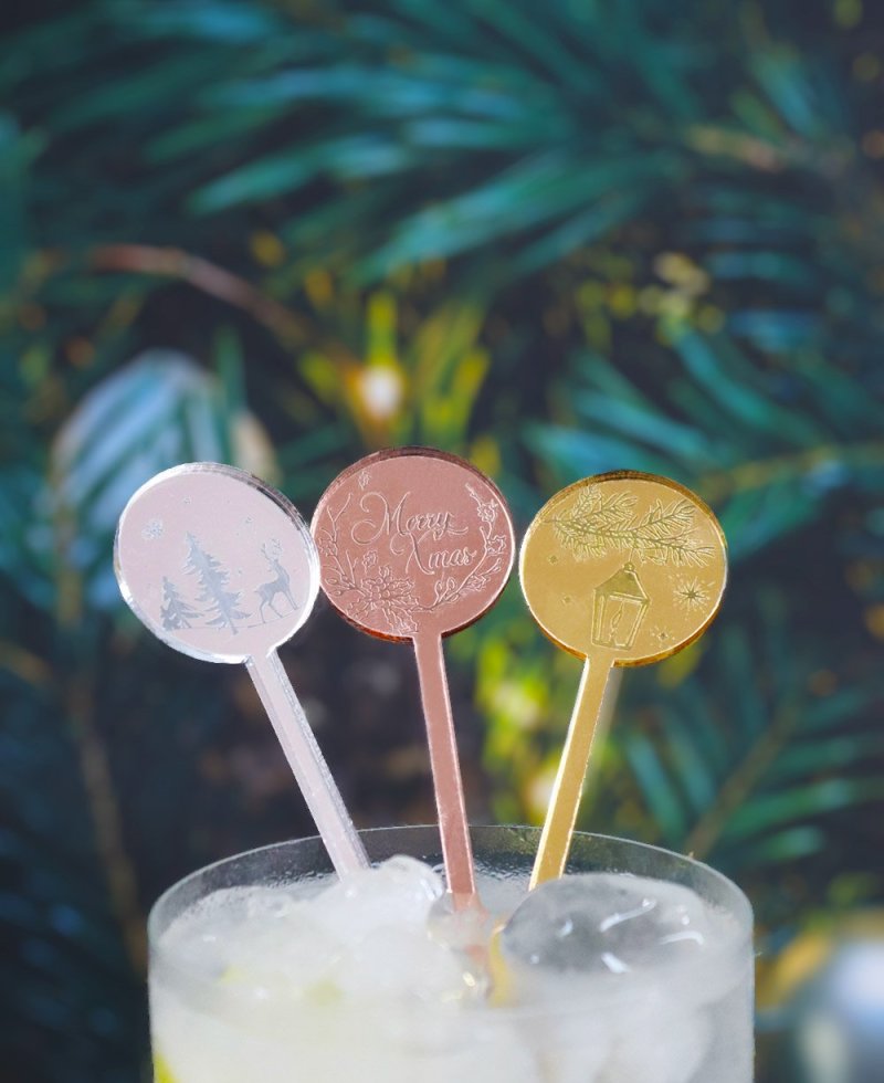 Agitadores para cócteles de navidad paisajes Agitadores para cócteles de navidad paisajes
