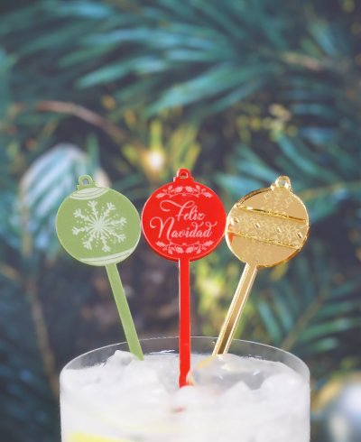 Agitadores de cócteles de navidad decoración