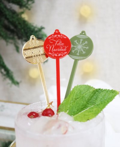 Agitadores De Bebidas Adornos De Navidad (Pack de 3) | Marmarina