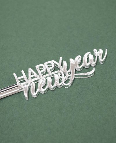 Vista superior agitadores feliz año nuevo