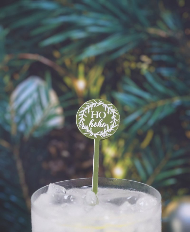 Agitadores de bebidas para navidad corona de acebo Agitadores de bebidas para navidad corona de acebo