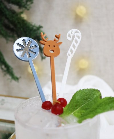 Agitadores navideños copo de nieve