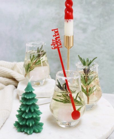 Agitadores para bebidas de navidad de colores