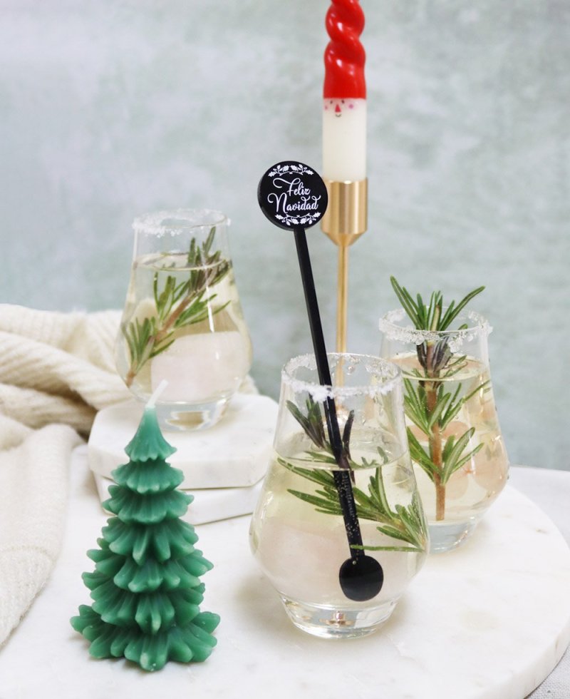 Feliz navidad acebo agitadores navideños