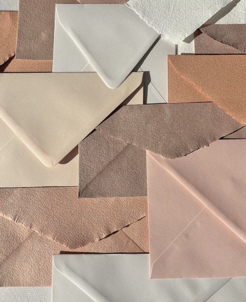 Colores y formatos sobres artesanales y lisos