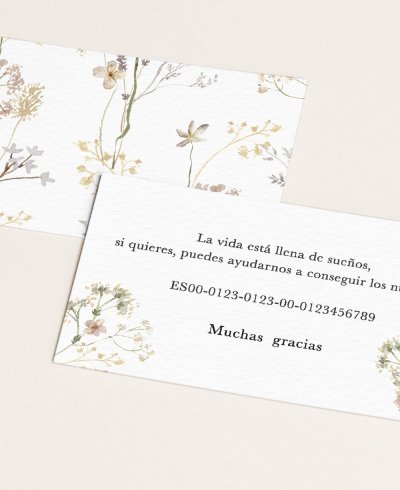 Tarjetas lista de boda estaciones primavera