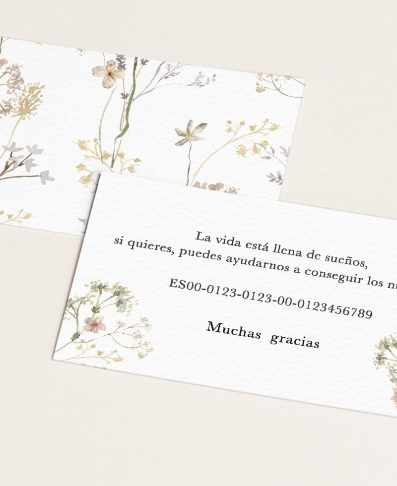 Tarjetas lista de boda estaciones primavera