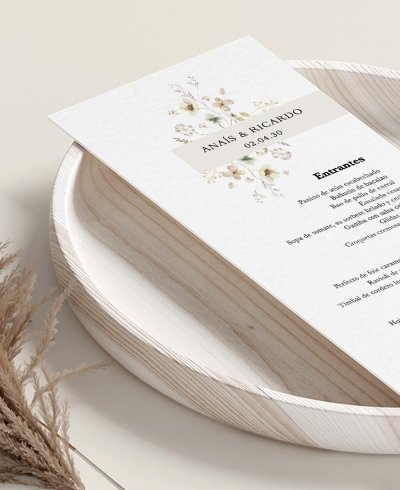 Minuta para bodas primavera
