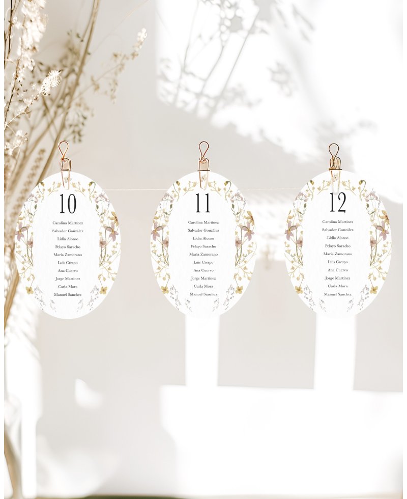 Plan de mesas para bodas primavera