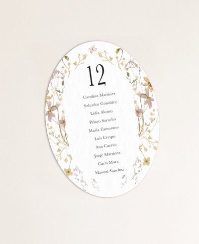 Seating plan para bodas estaciones flores