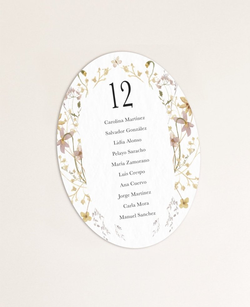 Seating plan para bodas estaciones flores