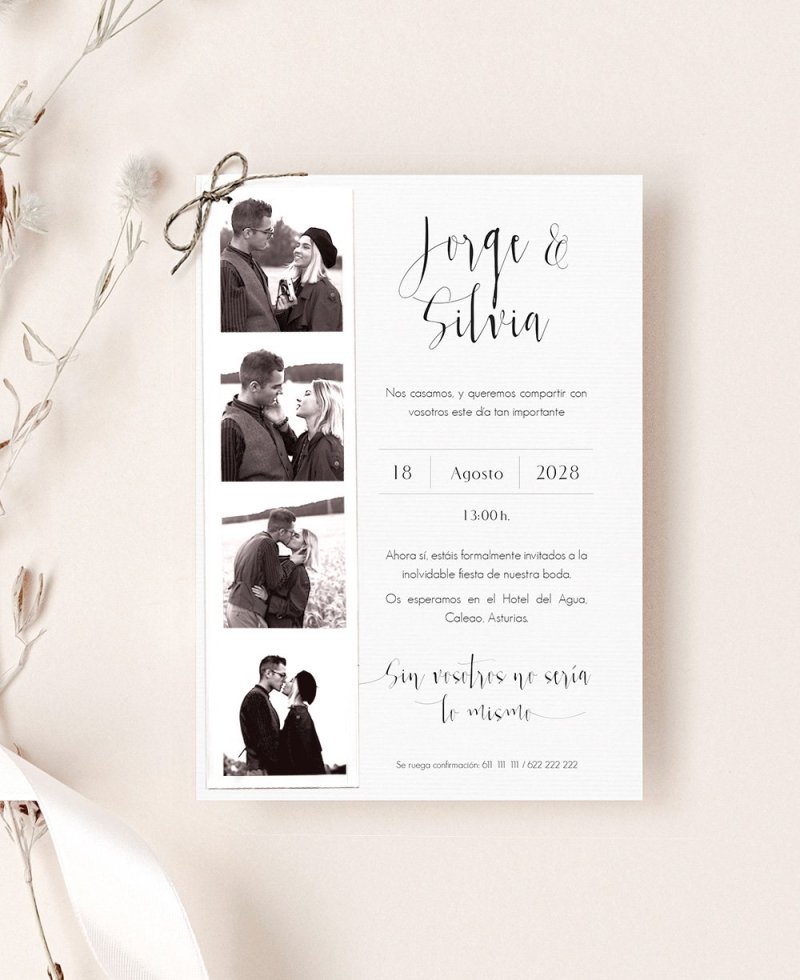 Detalle invitación boda temáticas