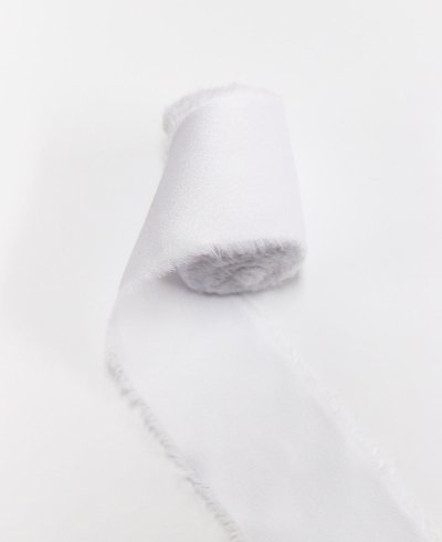 Cinta de seda ancha blanco algodón