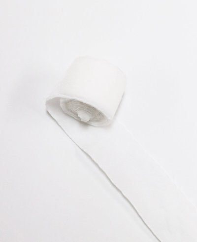 Cinta de terciopelo ancha blanco algodón