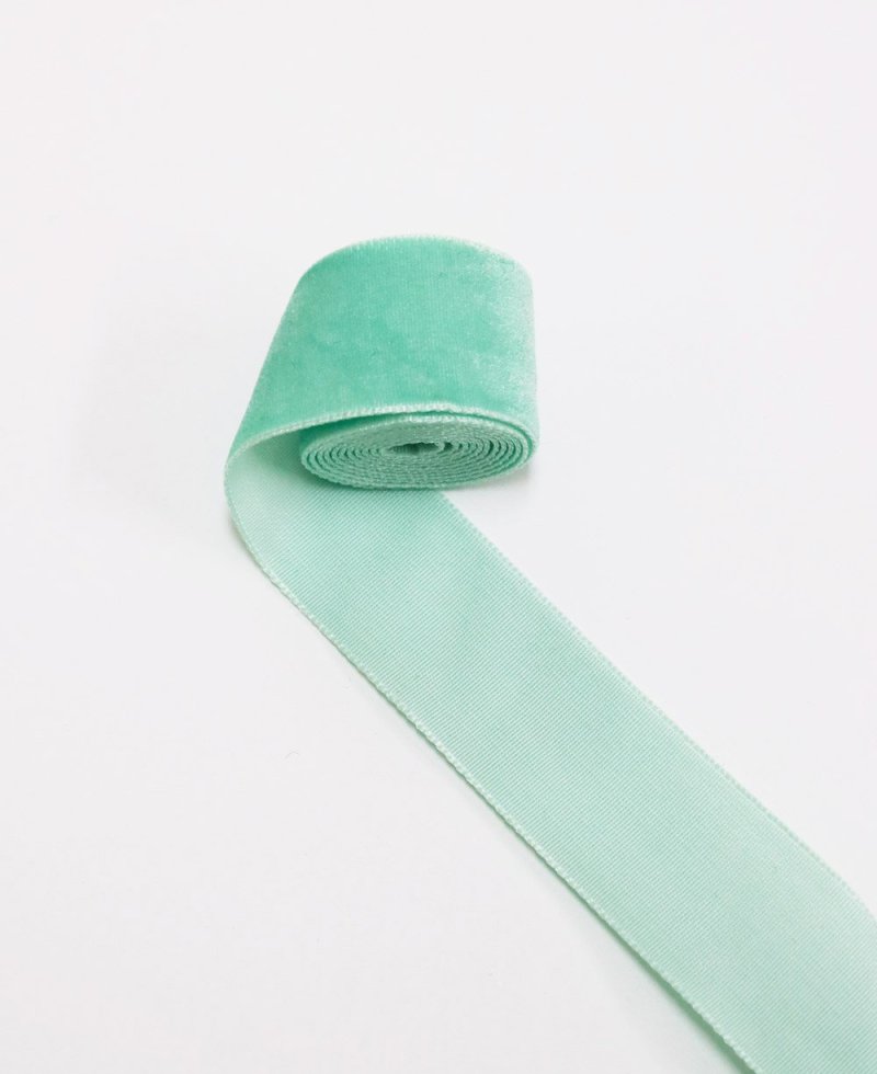 Cintas de terciopelo azul aguamarina para ramos