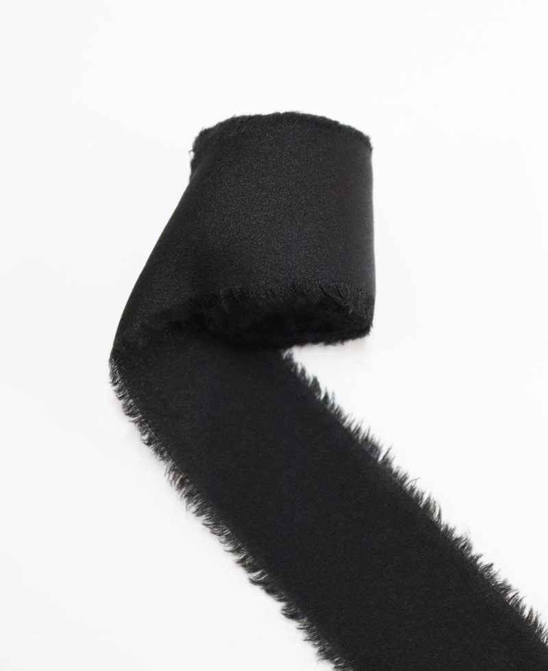 Cinta de seda ancha negro ónix