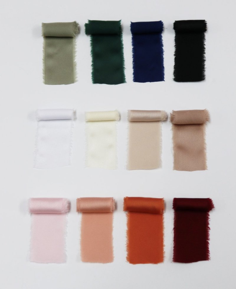 Cintas de seda anchas colores naturales