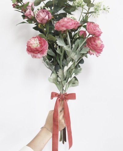 Ramo de novia con cinta de seda