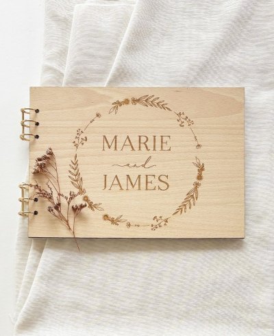Libro de firmas para bodas con flores