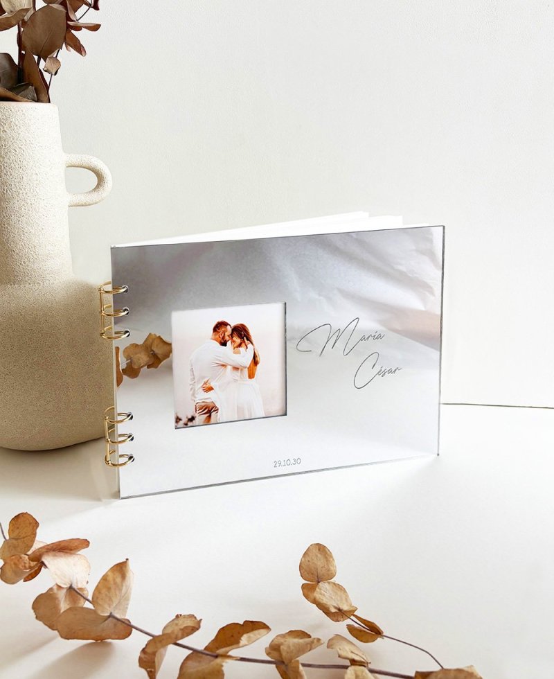 Libro de firmas de boda personalizado nombres y foto