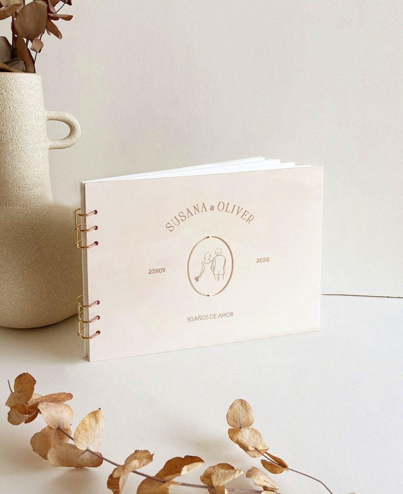 Libro de firmas de aniversario personalizados