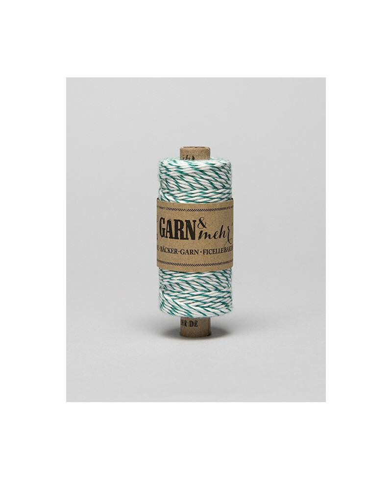 Emerald Green and White Baker Twine Natural Cotton Twine Cord Emerald Green and White Baker Twine Natural Cotton Twine Cord