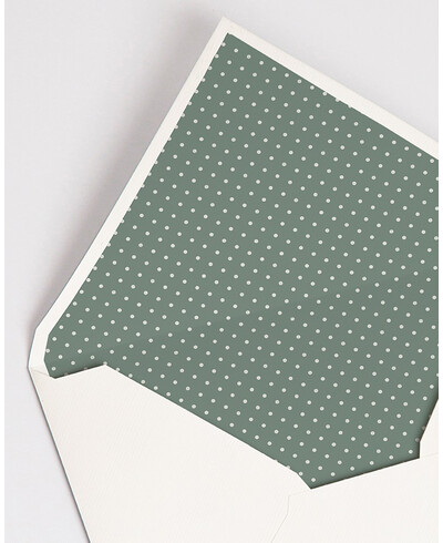 Umschläge mit trockenem grünem Futter Polka Dots | Marmarina