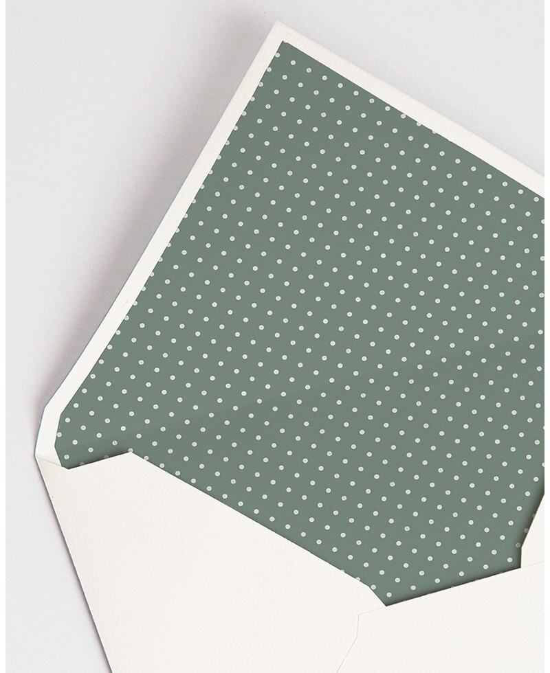 Envelopes com Forro Verde Seco Bolinhas | Marmarina Envelopes com Forro Verde Seco Bolinhas | Marmarina