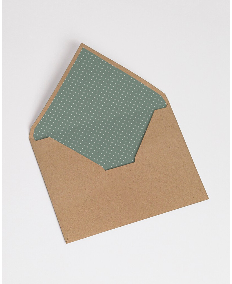 Envelopes com Forro Verde Seco Bolinhas | Marmarina Envelopes com Forro Verde Seco Bolinhas | Marmarina