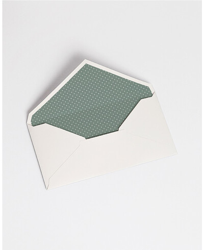 Envelopes com Forro Verde Seco Bolinhas | Marmarina
