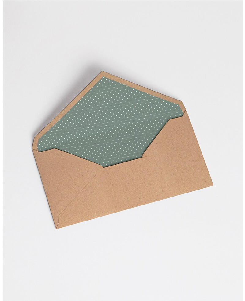 Envelopes com Forro Verde Seco Bolinhas | Marmarina Envelopes com Forro Verde Seco Bolinhas | Marmarina