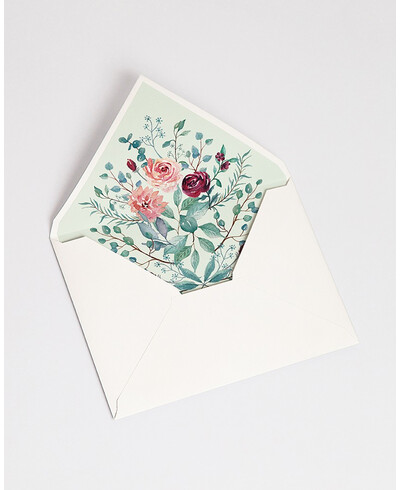 Envelopes Forrados com Eucalipto e Rosas | Marmarina